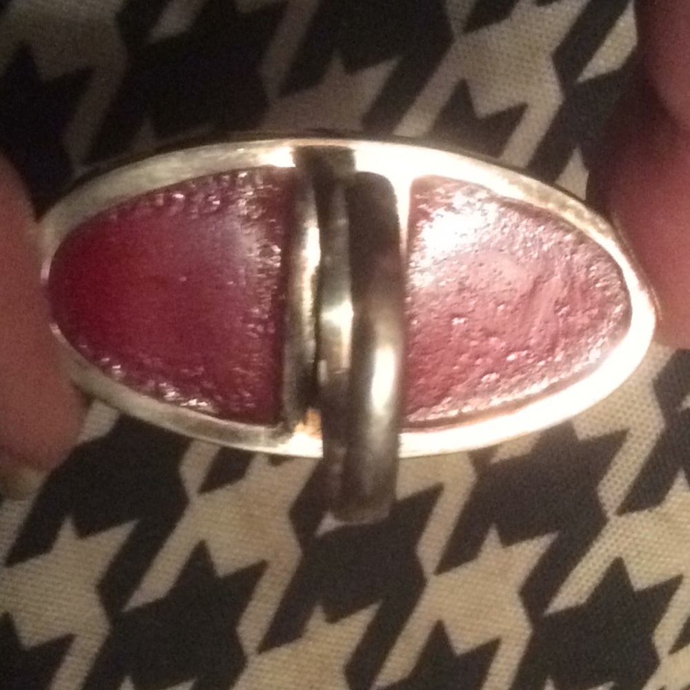 Big coral and sterling ring - Picture 3 of 3